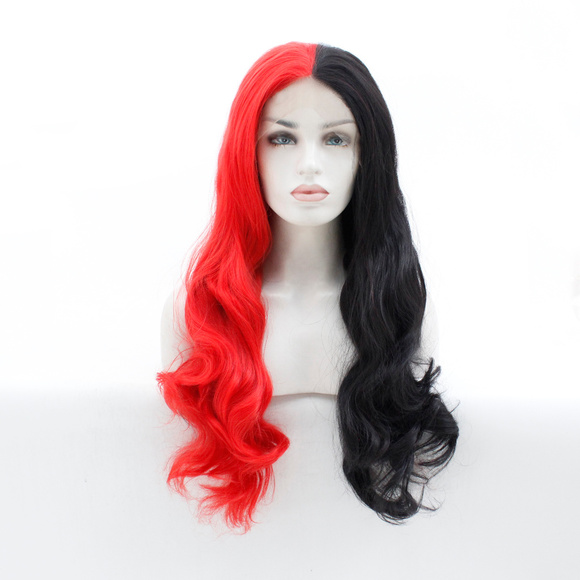 slnwigs Accessories - Hot Selling Red/Black Color Synthetic Wigs 24 Inch